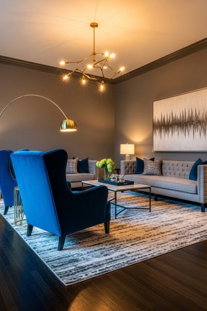 blue-furniture-with-dark-wood-floor