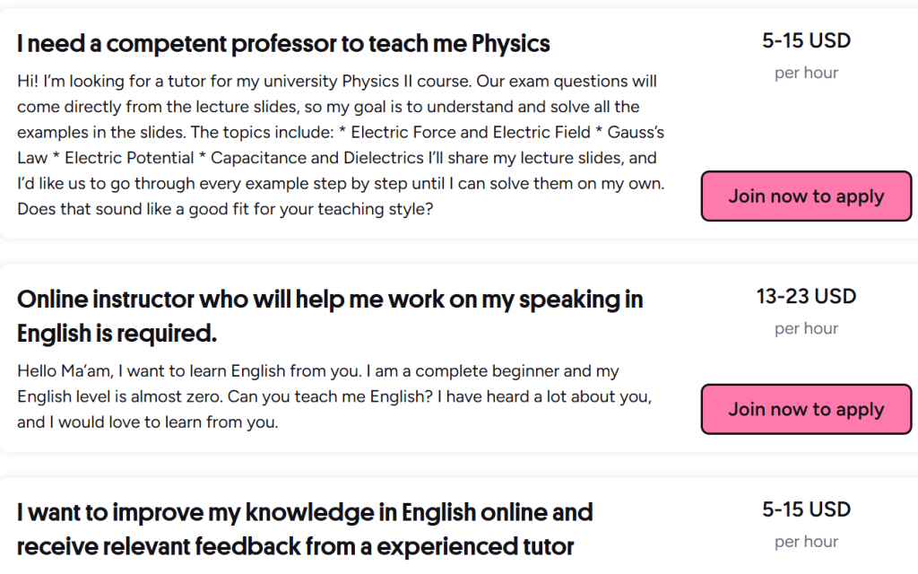 Online Tutoring and Teaching jobs