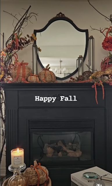 Simple, natural cozy mantel display