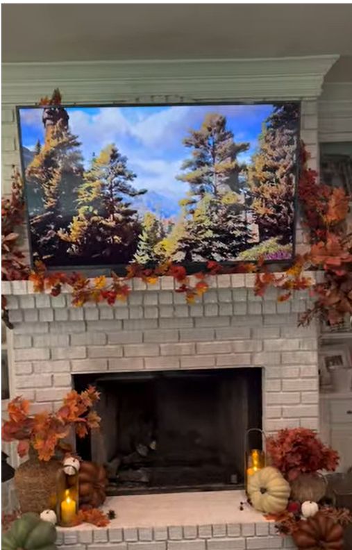 tv friendly fall mantel